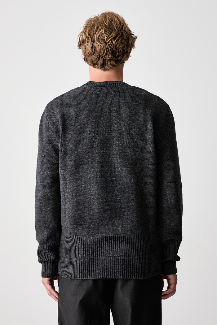 Odzież MM6 Maison Margiela Sweter z wełną męski SH0HL0043.M13287 szary