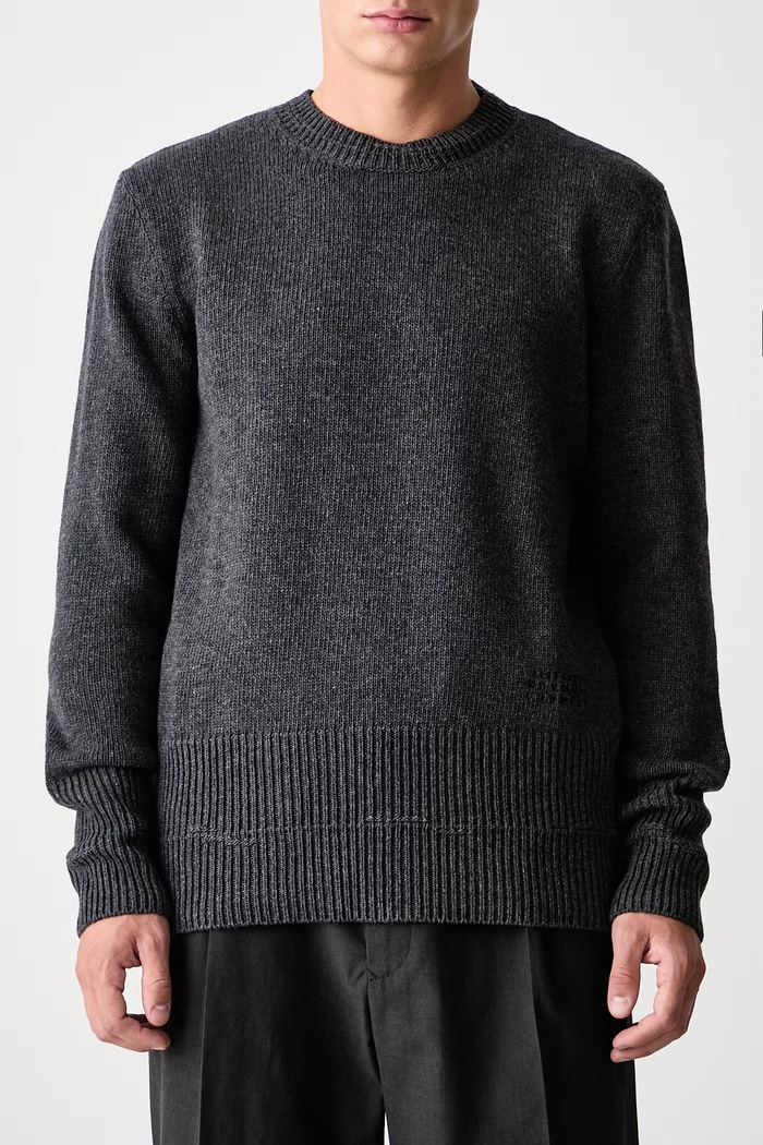 Sweter z wełną męski MM6 Maison Margiela szary SH0HL0043.M13287