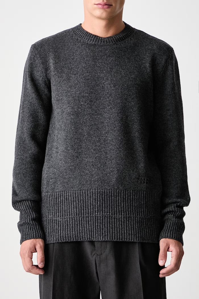 Sweter z wełną męski MM6 Maison Margiela szary SH0HL0043.M13287