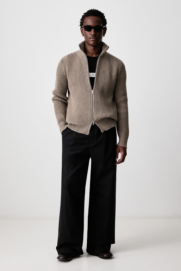 MM6 Maison Margiela Kardigan pánský s vlnou SH0AM0095.M13286 béžová AW26