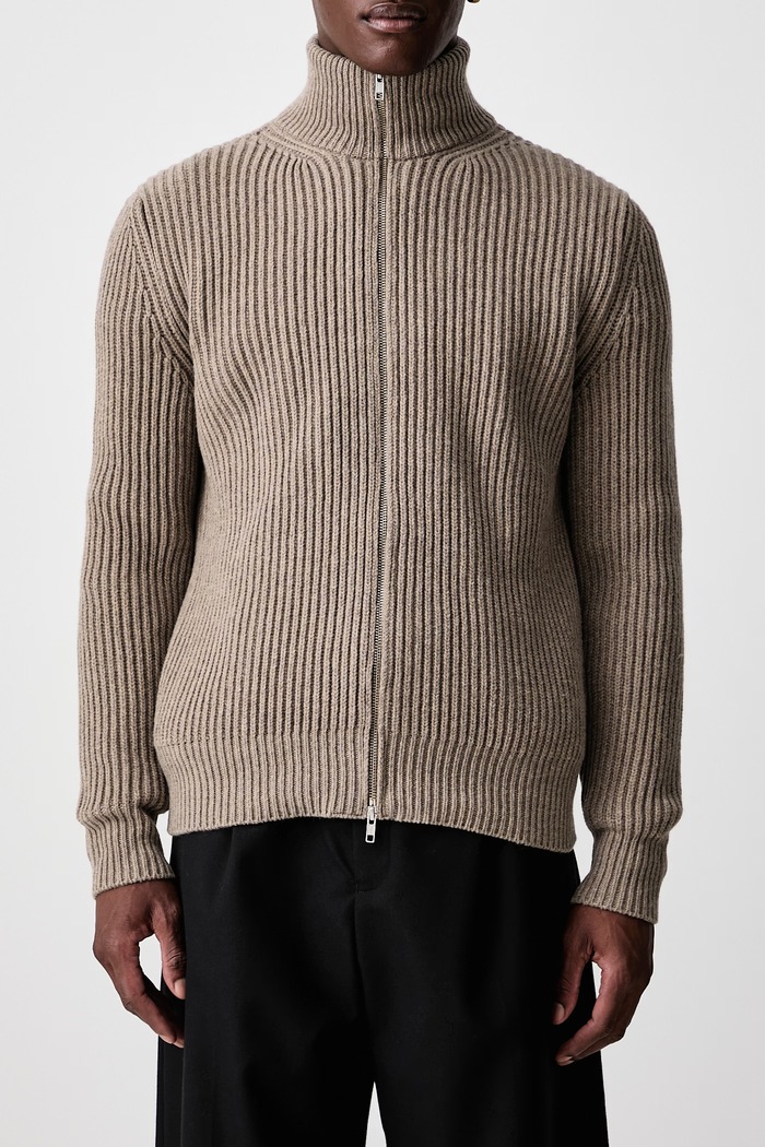 Kardigan pánský s vlnou MM6 Maison Margiela béžová SH0AM0095.M13286