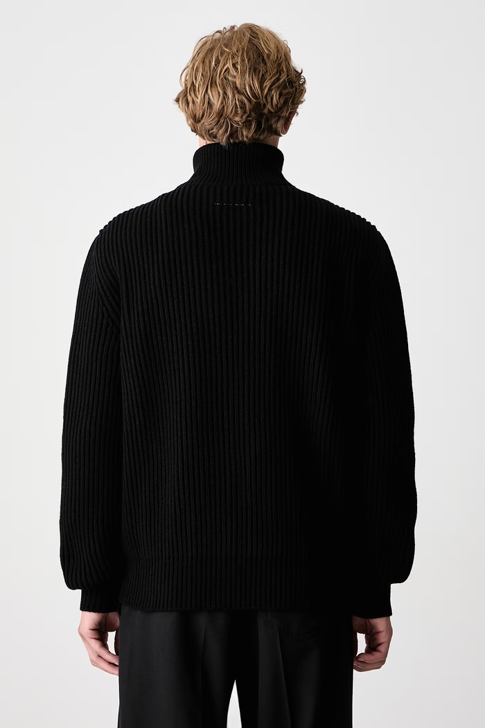 Odzież MM6 Maison Margiela Kardigan męski z wełną SH0AM0095.M13286 czarny
