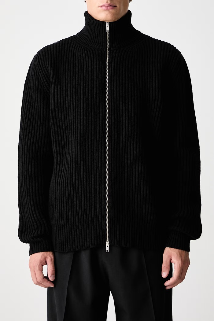 Kardigan męski z wełną MM6 Maison Margiela czarny SH0AM0095.M13286