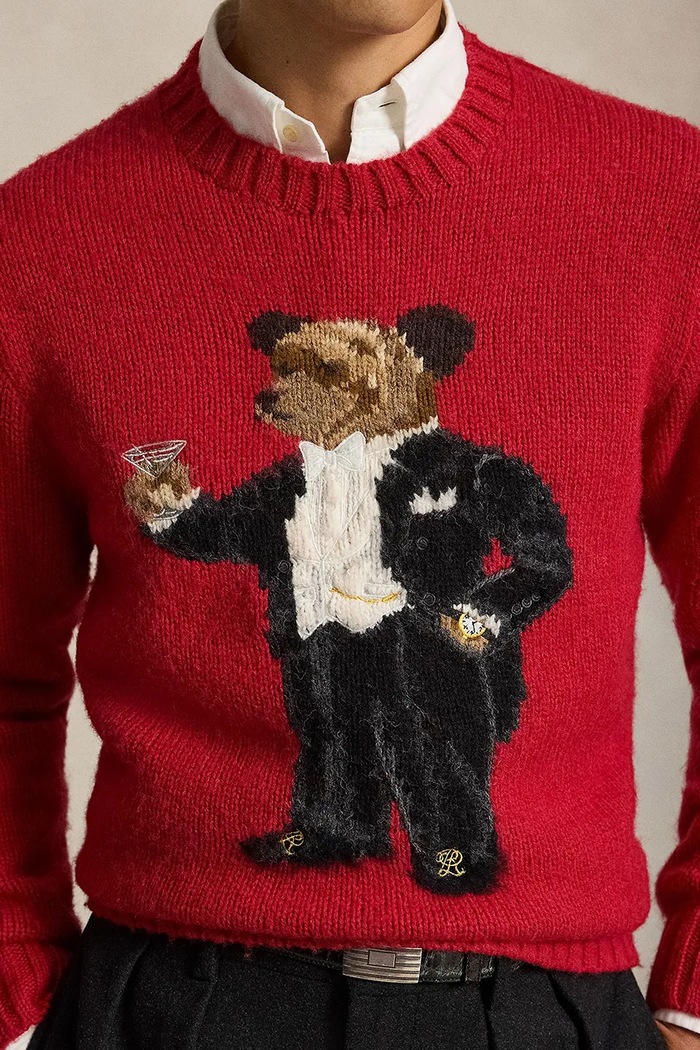 Sweter męski wełniany Polo Ralph Lauren 710B28797 czerwony