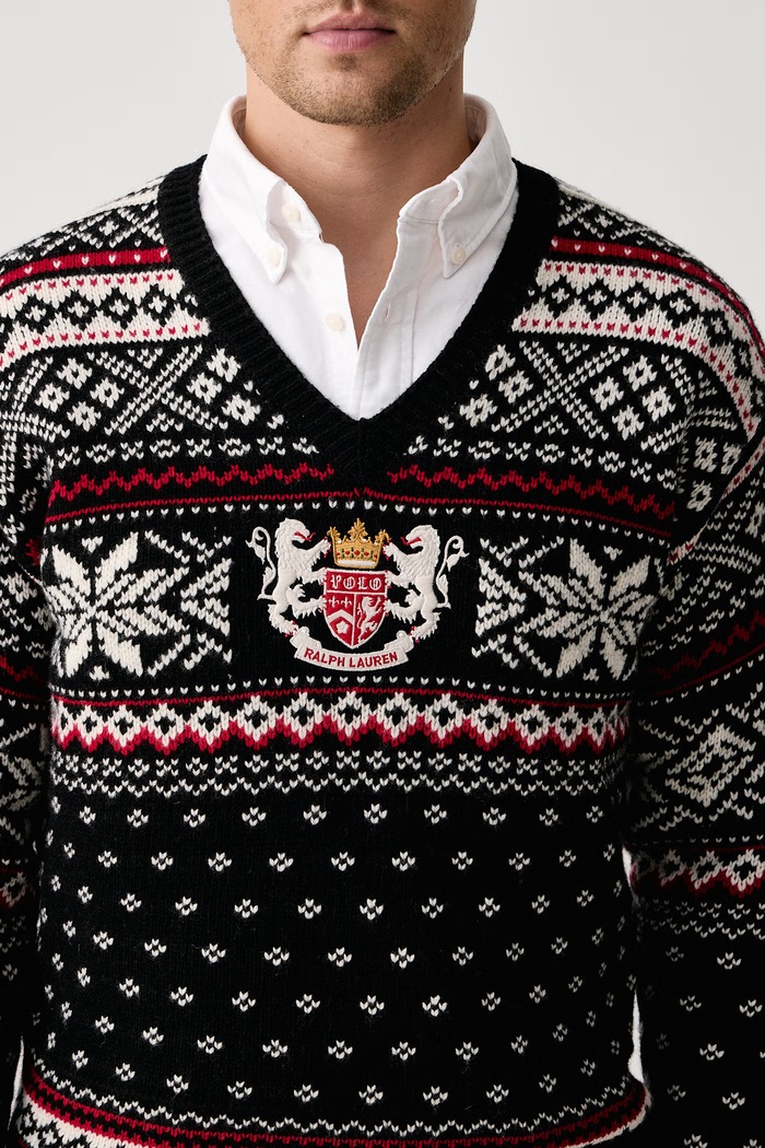 Sweter męski wełniany Polo Ralph Lauren 710B28785 czarny