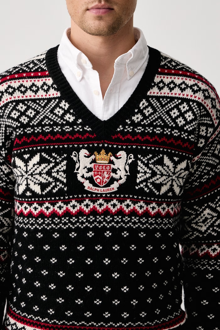 Sweter męski wełniany Polo Ralph Lauren 710B28785 czarny