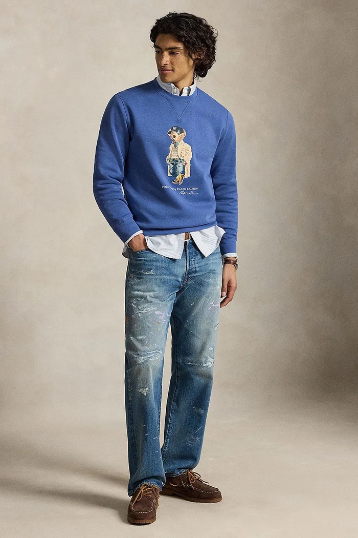 Odzież Polo Ralph Lauren sweter męski z bawełną 710B27073 niebieski