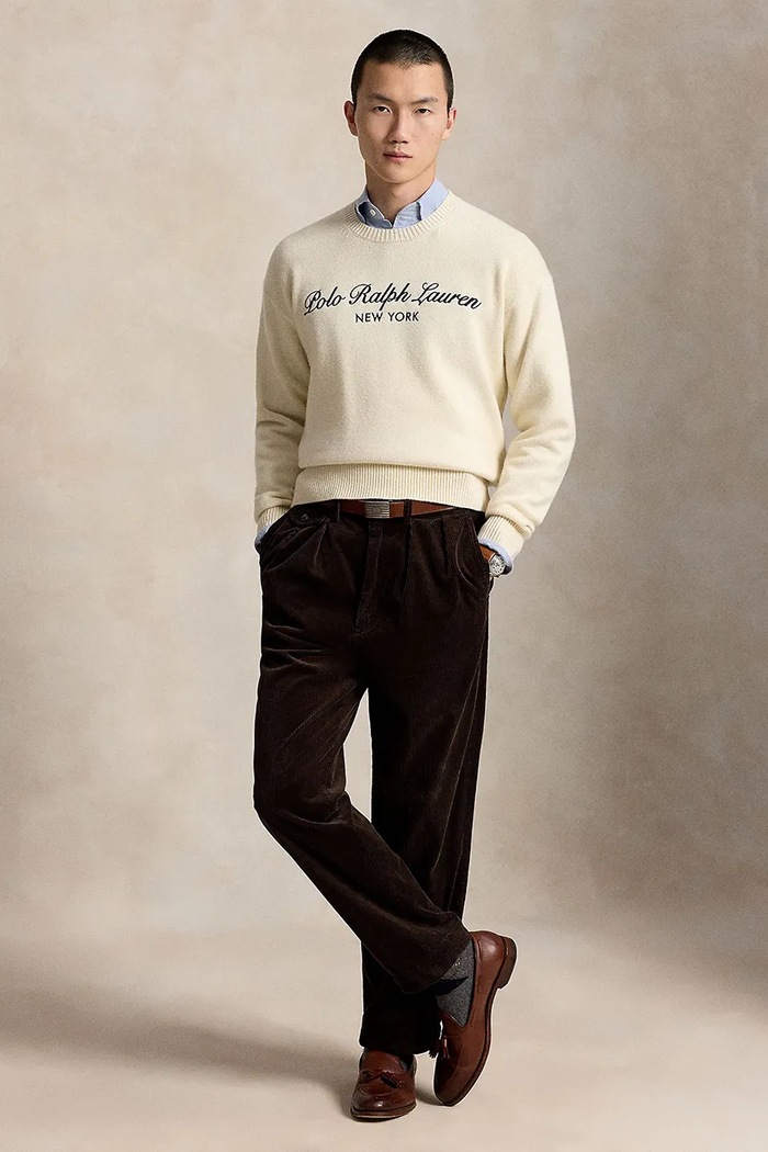 Odzież Polo Ralph Lauren sweter męski z wełną 710B26782 beżowy