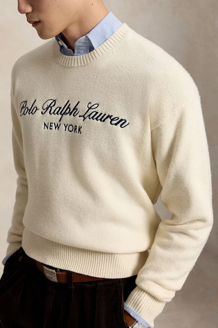 Polo Ralph Lauren sweter męski z wełną beżowy 710B26782