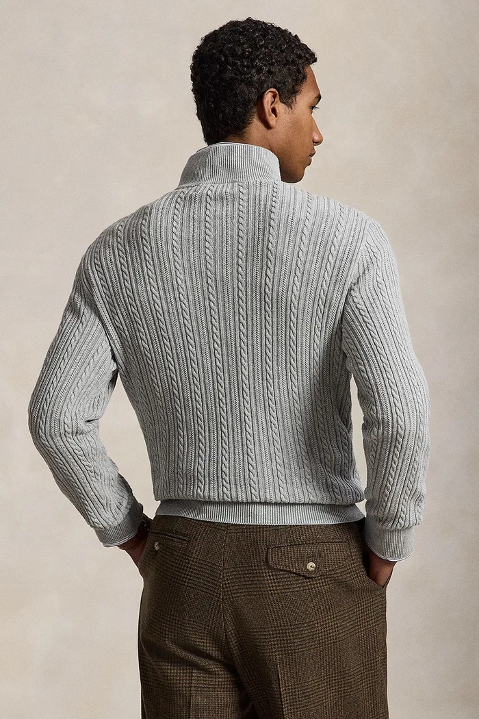 Polo Ralph Lauren Sweter męski bawełniany 710B26776 szary AW26