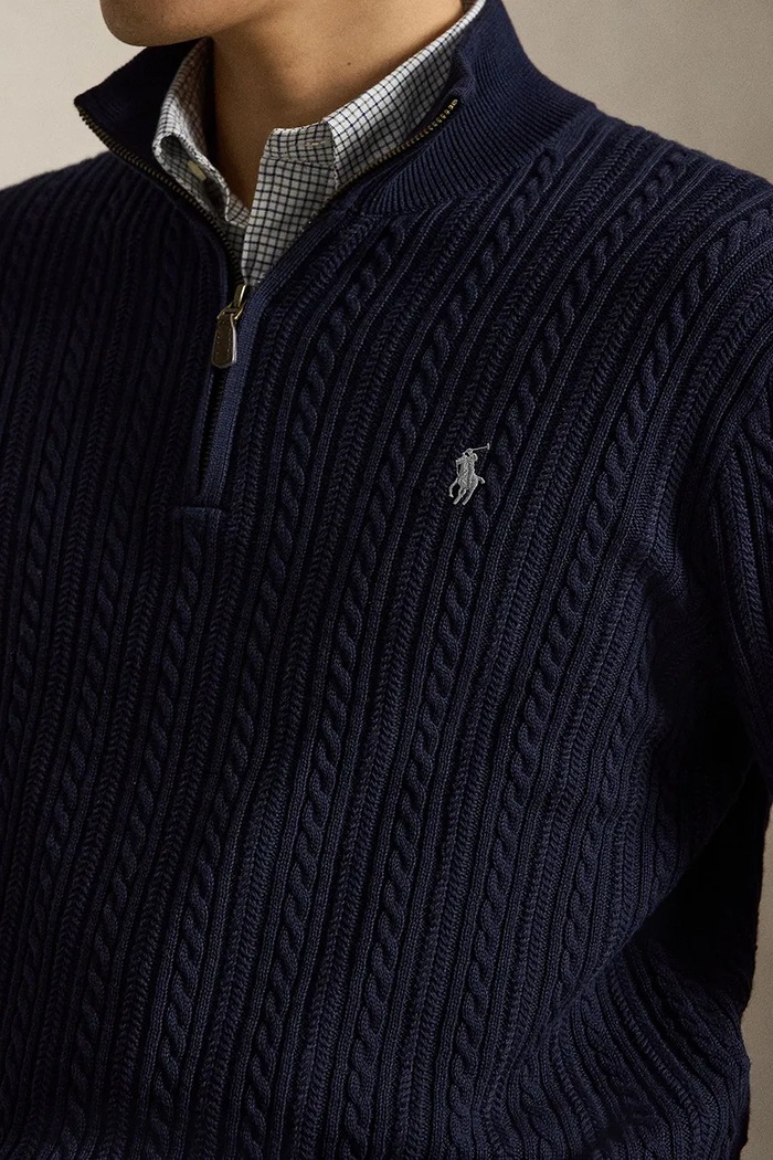 Sweter męski bawełniany Polo Ralph Lauren 710B26776 granatowy
