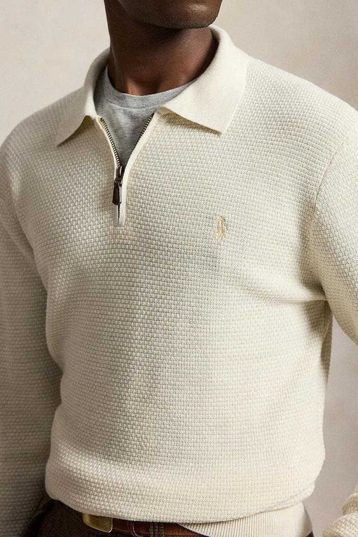 Sweter męski wełniany Polo Ralph Lauren 710B26772 beżowy