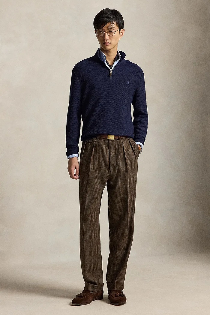 Odzież Polo Ralph Lauren Sweter męski wełniany 710B26772 granatowy