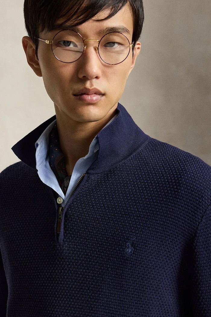 Sweter męski wełniany Polo Ralph Lauren 710B26772 granatowy