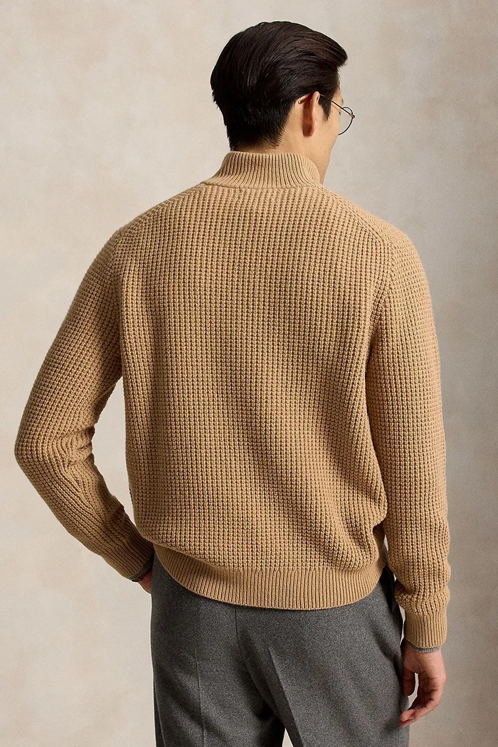 Polo Ralph Lauren Sweter męski z wełną 710B26770 brązowy AW26