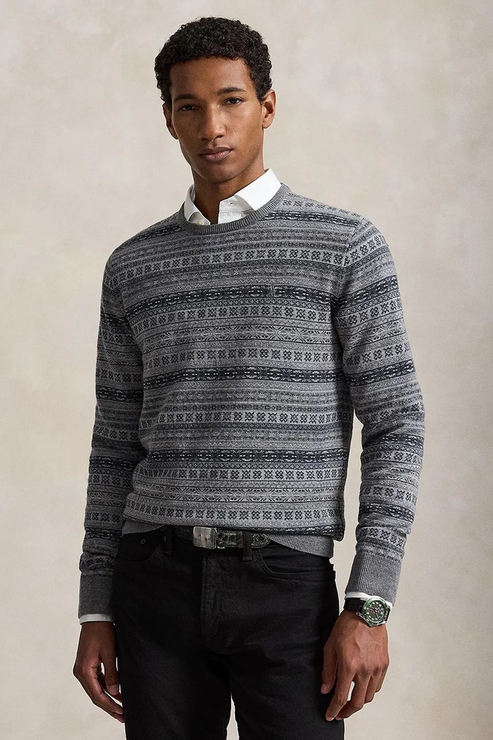 Polo Ralph Lauren Sweter męski wełniany szary 710B23899