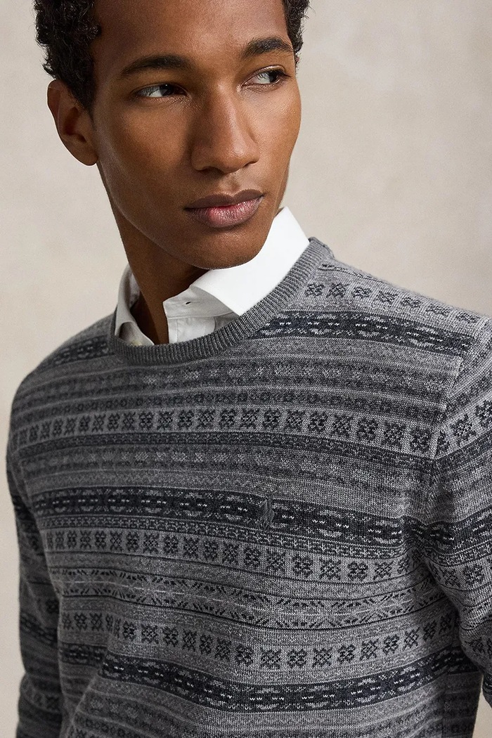 Sweter męski wełniany Polo Ralph Lauren 710B23899 szary