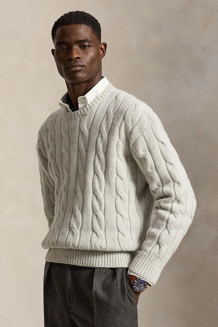 Polo Ralph Lauren sweter męski wełniany szary 710B23645