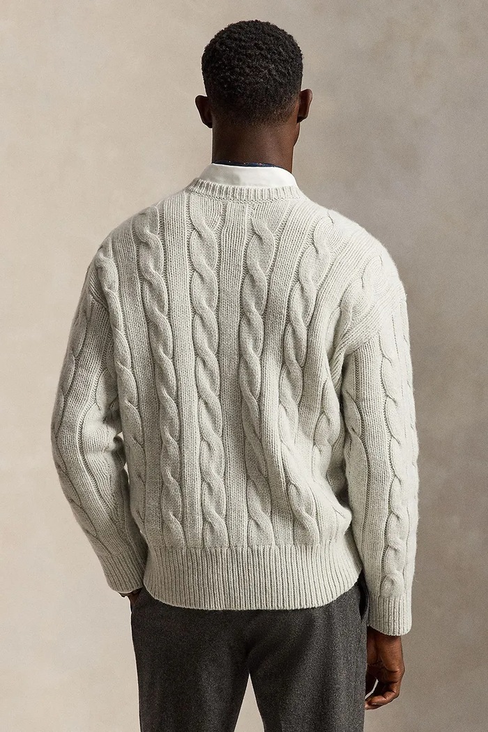 Polo Ralph Lauren sweter męski wełniany 710B23645 szary AW26