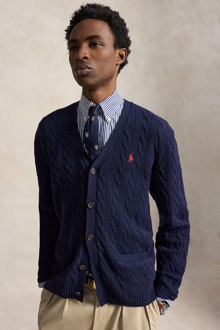 Polo Ralph Lauren Kardigan męski wełniany granatowy 710B22611