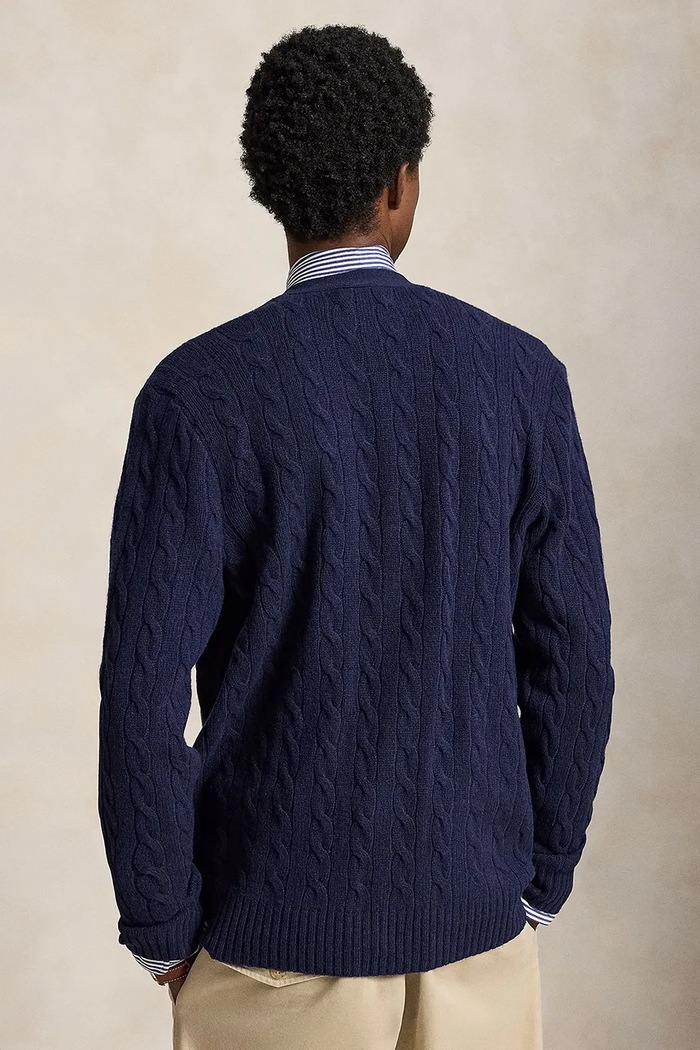 Polo Ralph Lauren Kardigan męski wełniany 710B22611 granatowy AW26