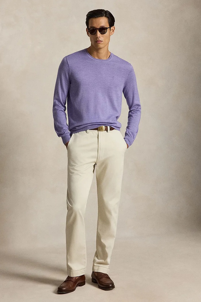 Odzież Polo Ralph Lauren Sweter męski wełniany 710954589 fioletowy