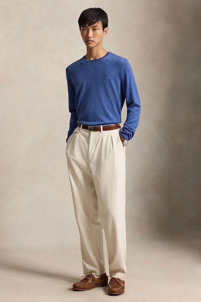 Odzież Polo Ralph Lauren sweter męski wełniany 710954589 niebieski
