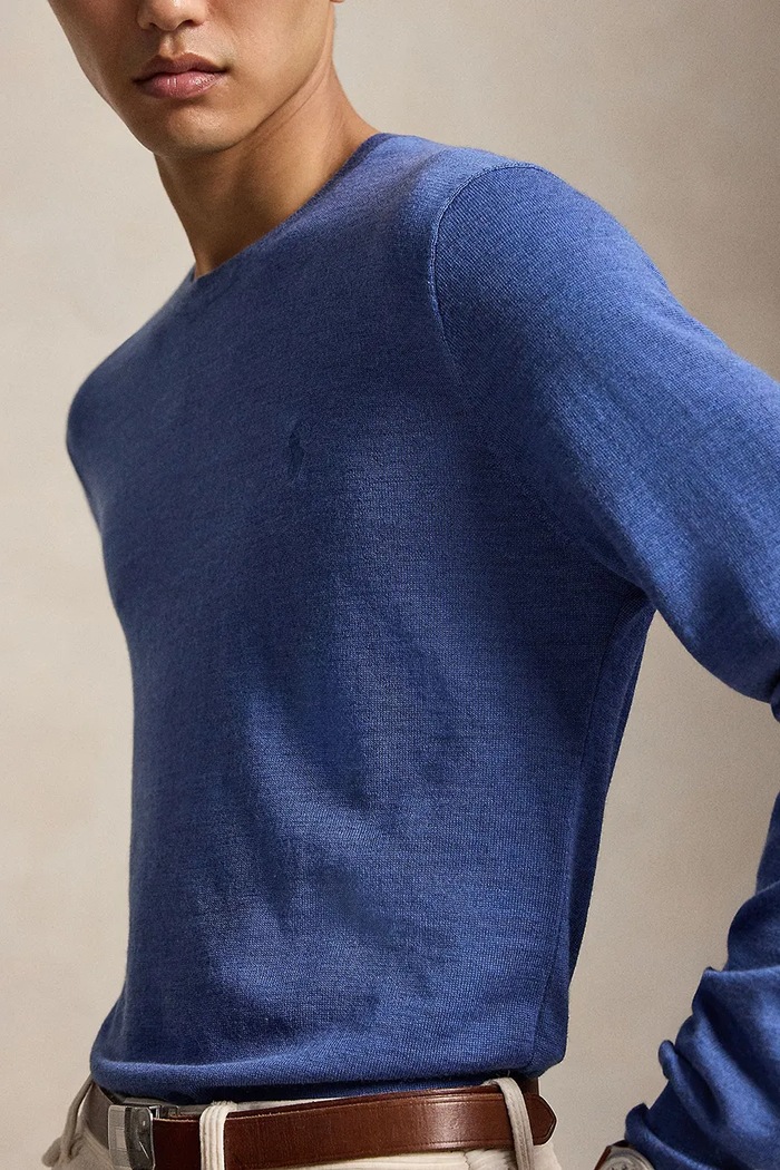 Polo Ralph Lauren sweter męski wełniany niebieski 710954589