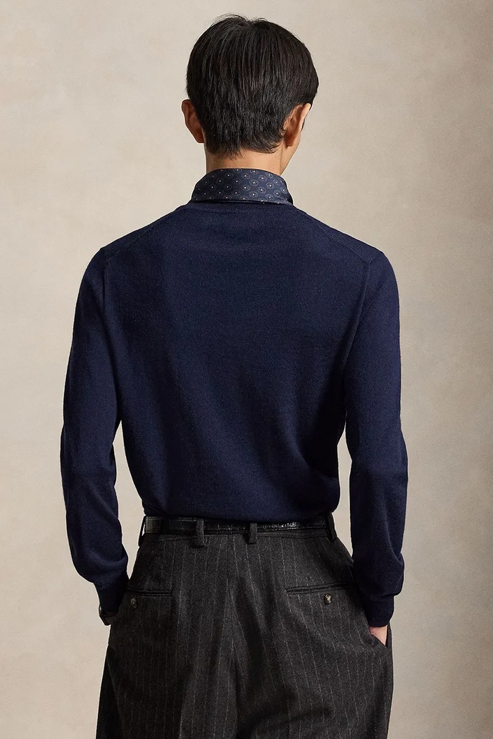 Polo Ralph Lauren sweter męski wełniany 710954589 granatowy AW26