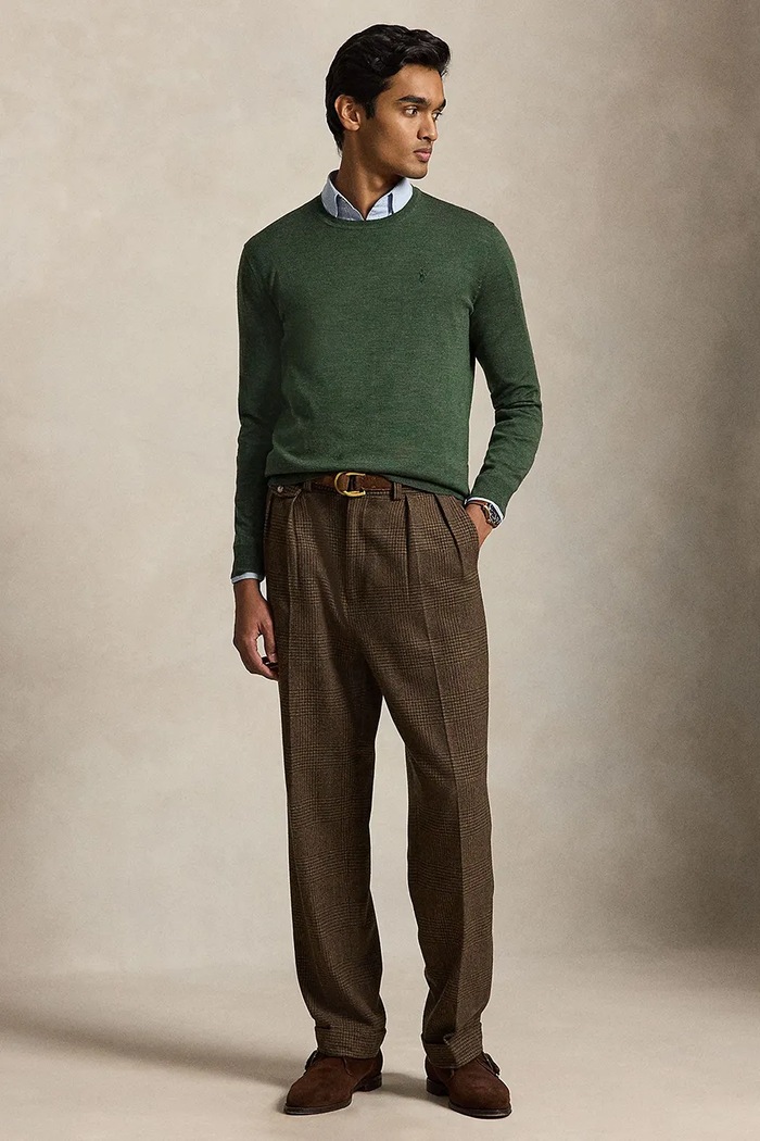 Odzież Polo Ralph Lauren sweter męski wełniany 710954589 zielony