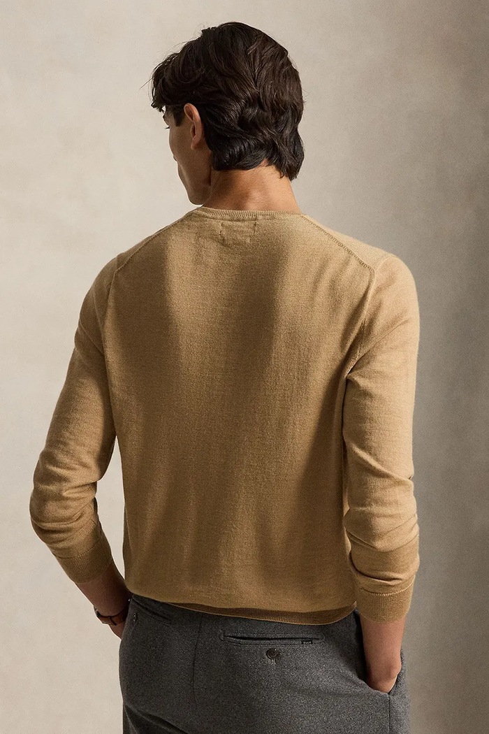 Polo Ralph Lauren sweter męski wełniany 710954589 brązowy AW26