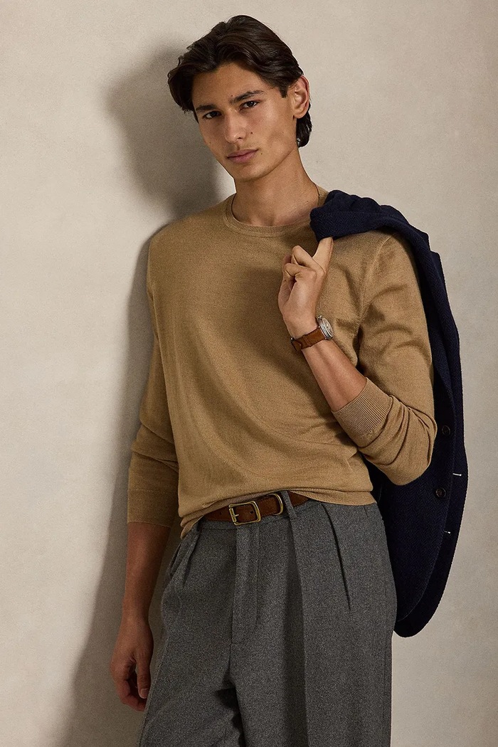 Polo Ralph Lauren sweter męski wełniany 710954589 brązowy