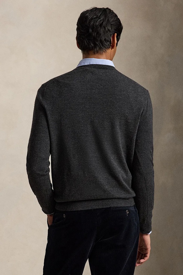 Polo Ralph Lauren Sweter wełniany męski 710954589 szary AW26