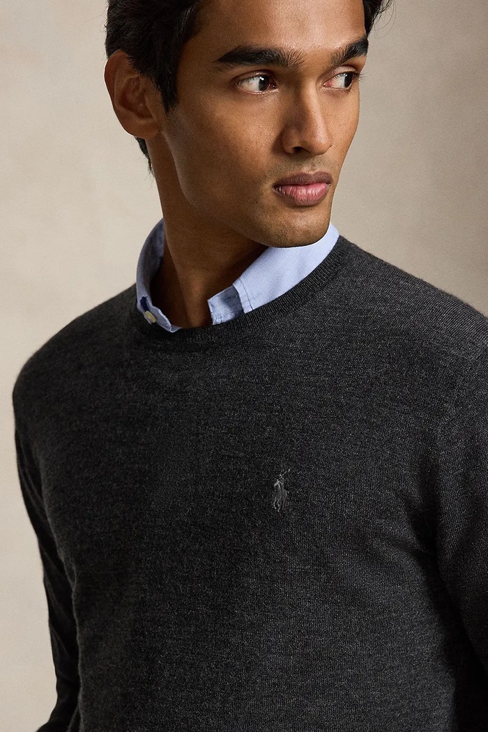Sweter wełniany męski Polo Ralph Lauren 710954589 szary