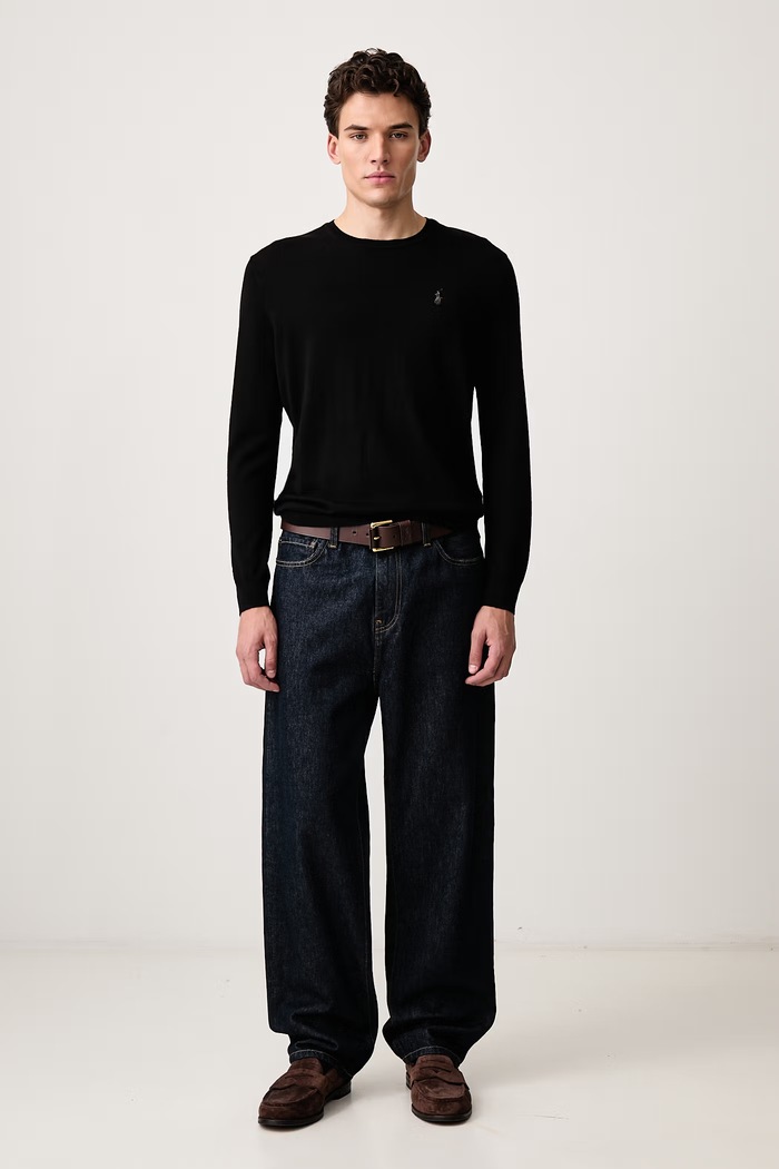Polo Ralph Lauren Sweter męski wełniany 710954589 czarny AW26