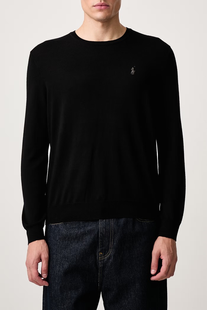 Sweter męski wełniany Polo Ralph Lauren czarny 710954589