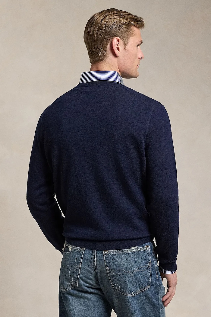 Polo Ralph Lauren sweter męski wełniany 710941105 granatowy AW26