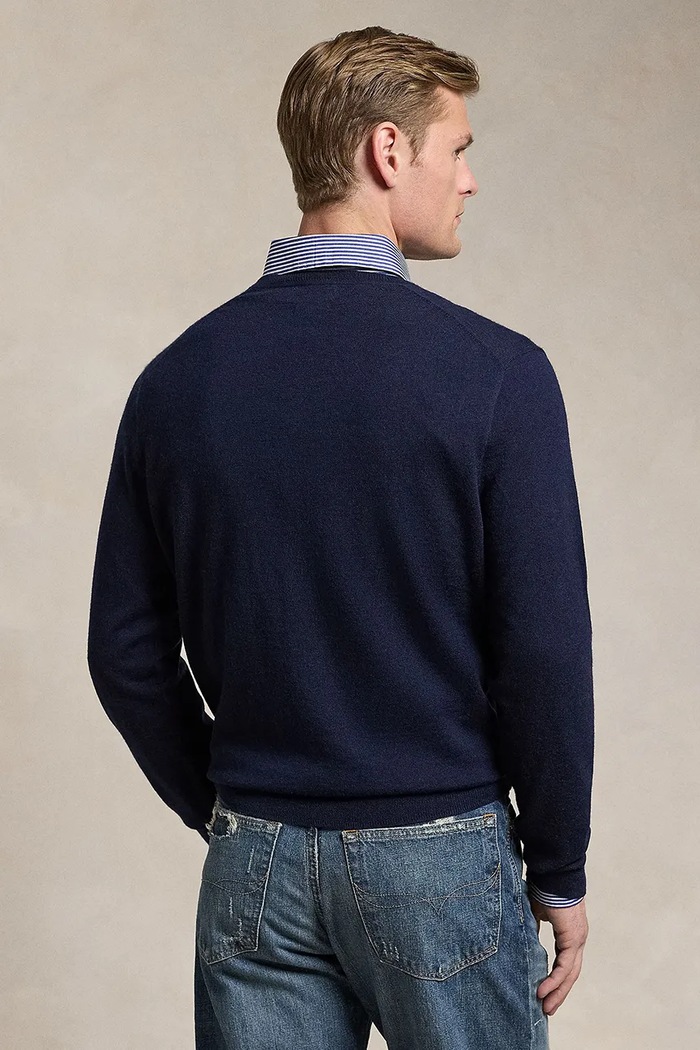 Polo Ralph Lauren sweter męski wełniany 710941105 granatowy AW26