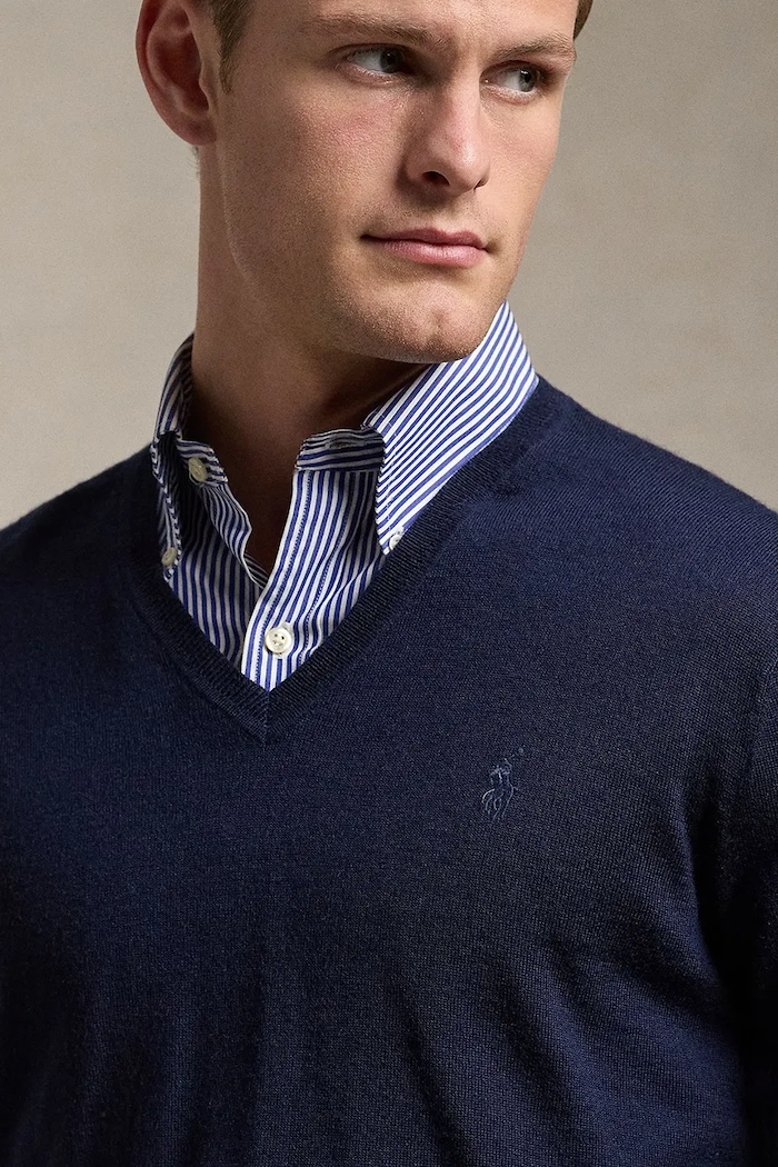 Polo Ralph Lauren sweter męski wełniany granatowy 710941105