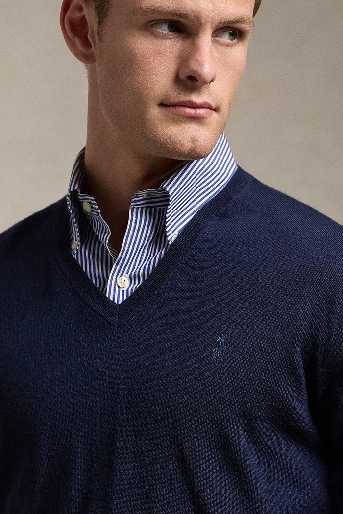 Polo Ralph Lauren sweter męski wełniany granatowy 710941105