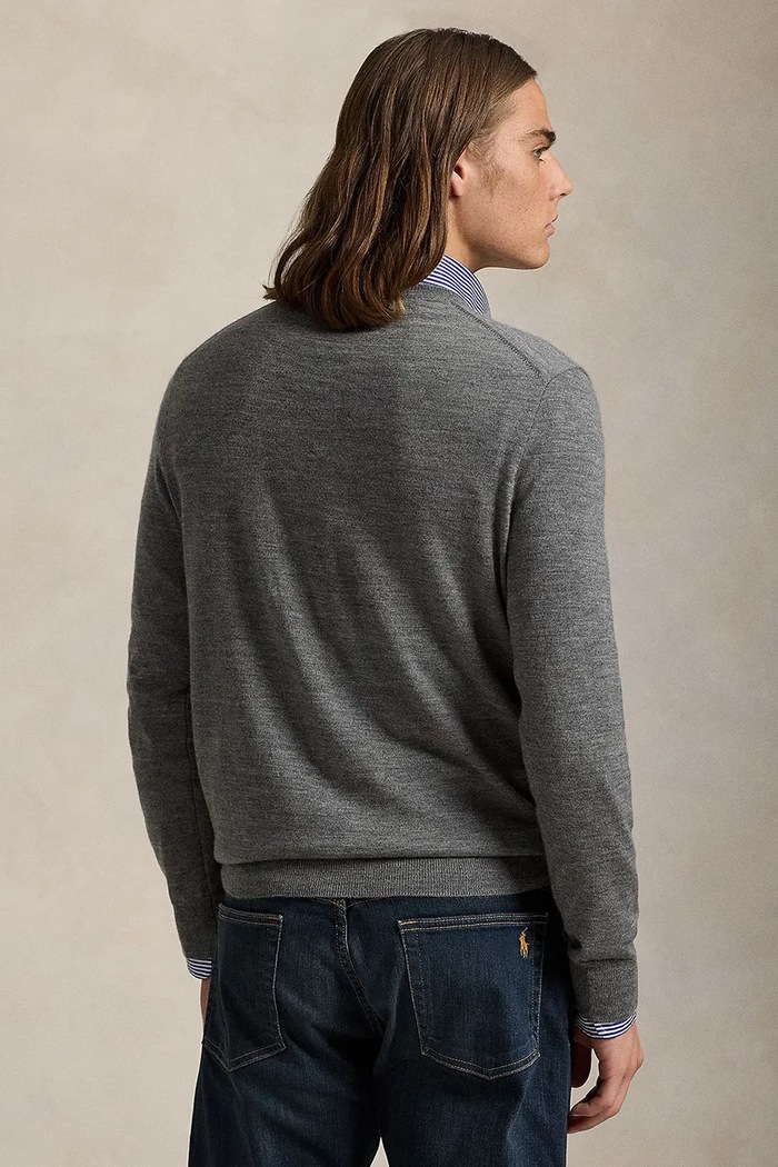 Polo Ralph Lauren sweter męski wełniany 710941105 szary AW26