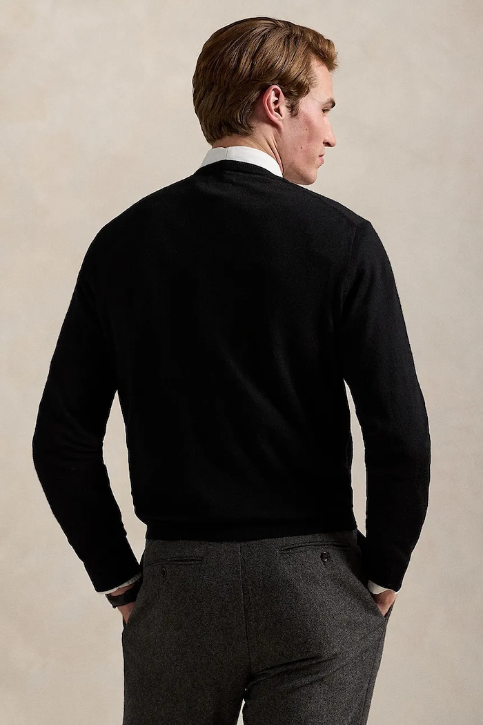 Polo Ralph Lauren sweter męski wełniany 710941105 czarny AW26