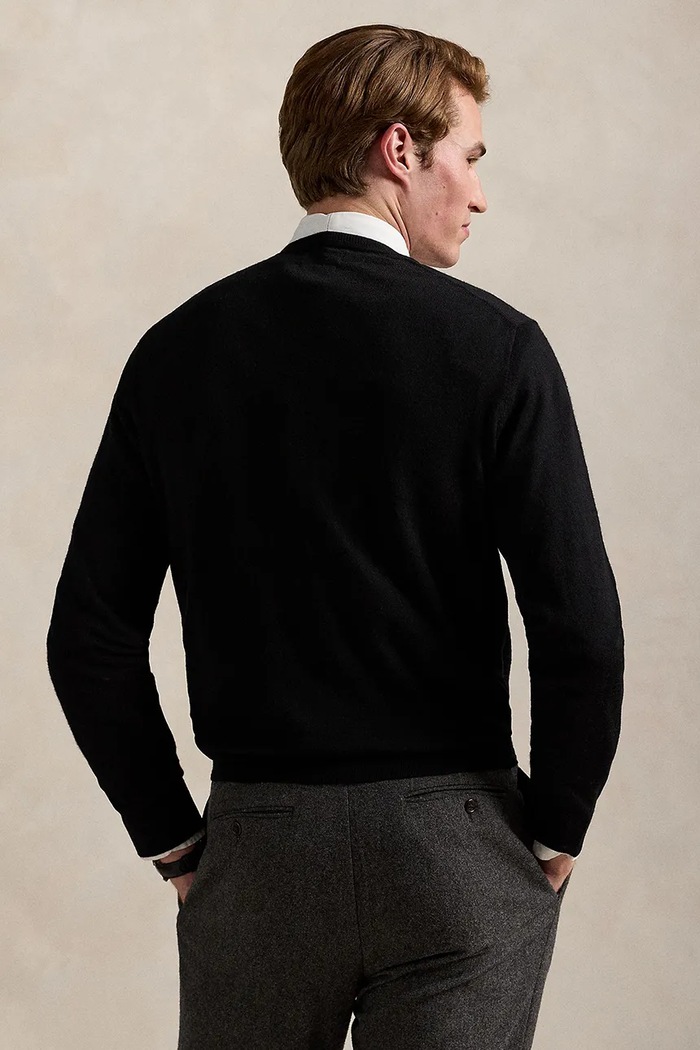 Polo Ralph Lauren sweter męski wełniany 710941105 czarny AW26