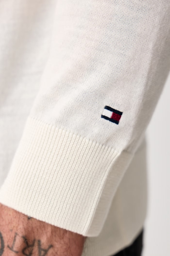 Golf męski wełniany Tommy Hilfiger beżowy MW0MW44700
