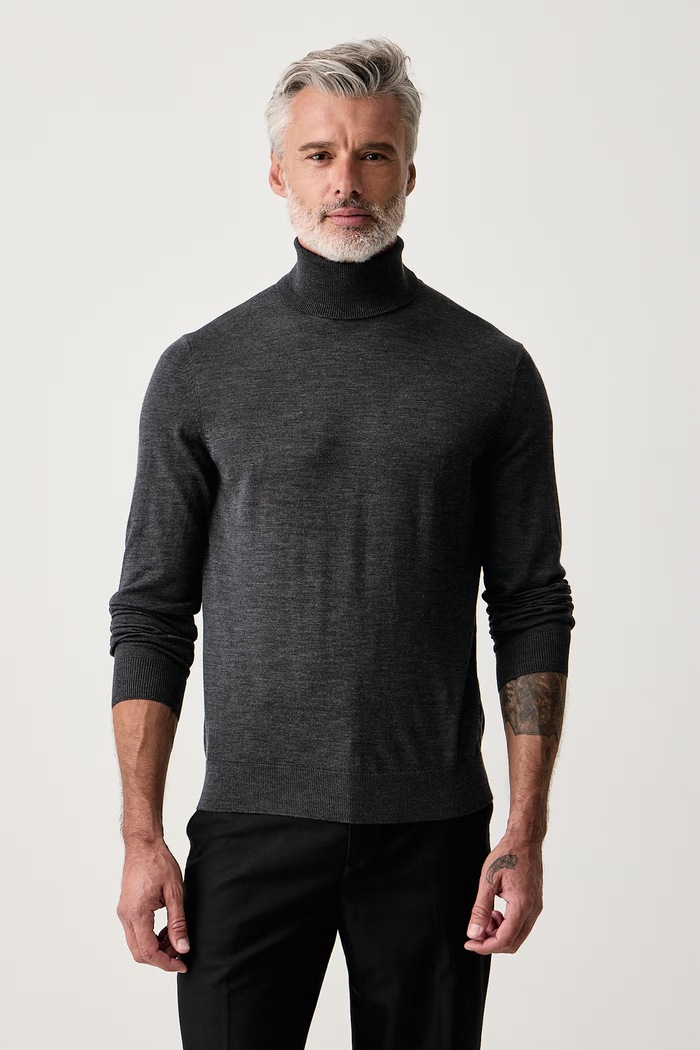 Tommy Hilfiger Golf męski wełniany szary MW0MW44700