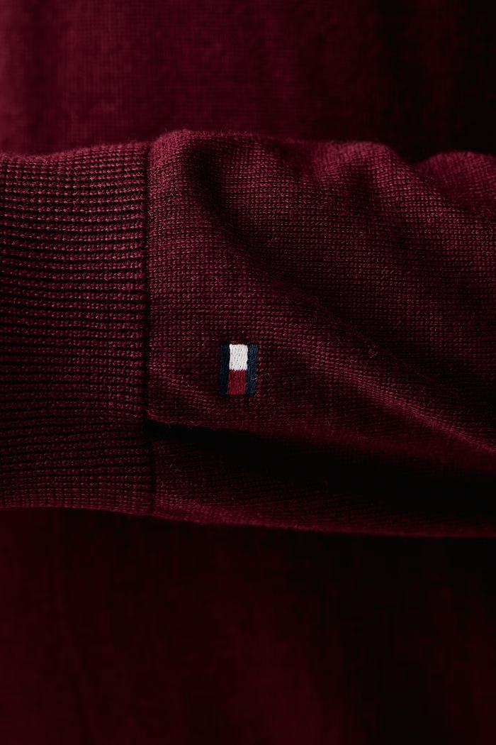 Golf męski wełniany Tommy Hilfiger bordowy MW0MW44700