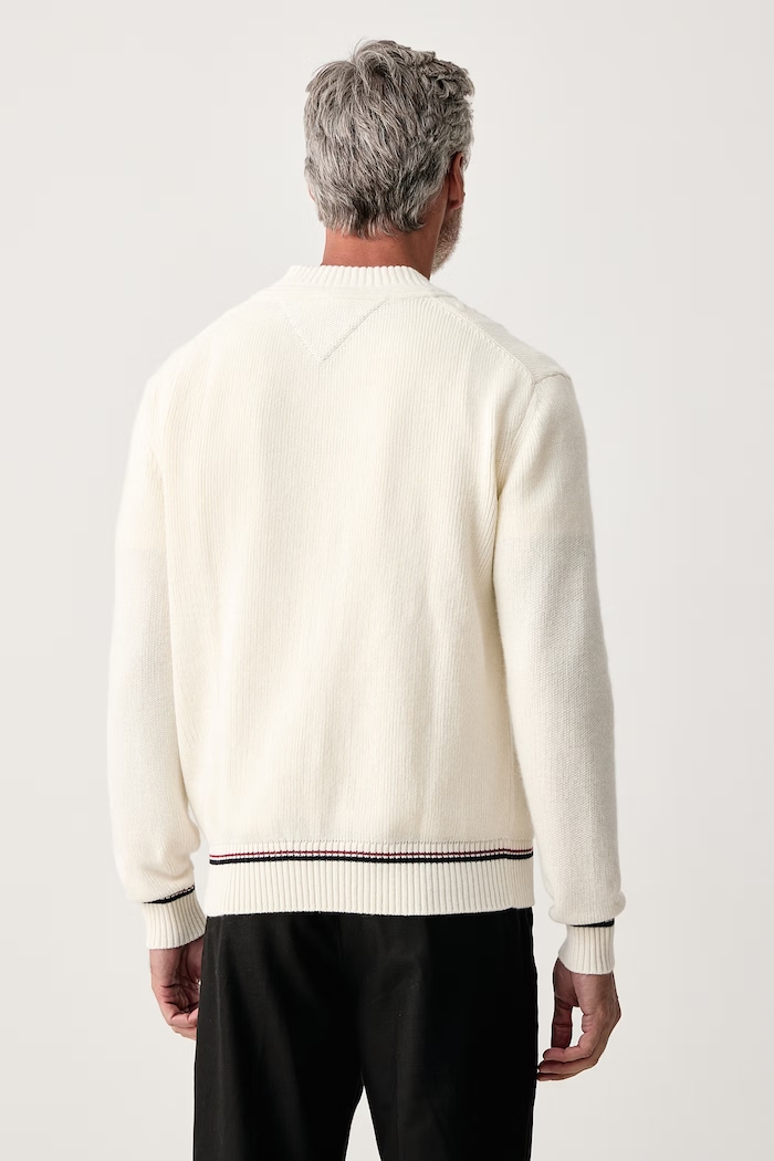 Tommy Hilfiger Sweter męski z wełną MW0MW45006 beżowy AW26