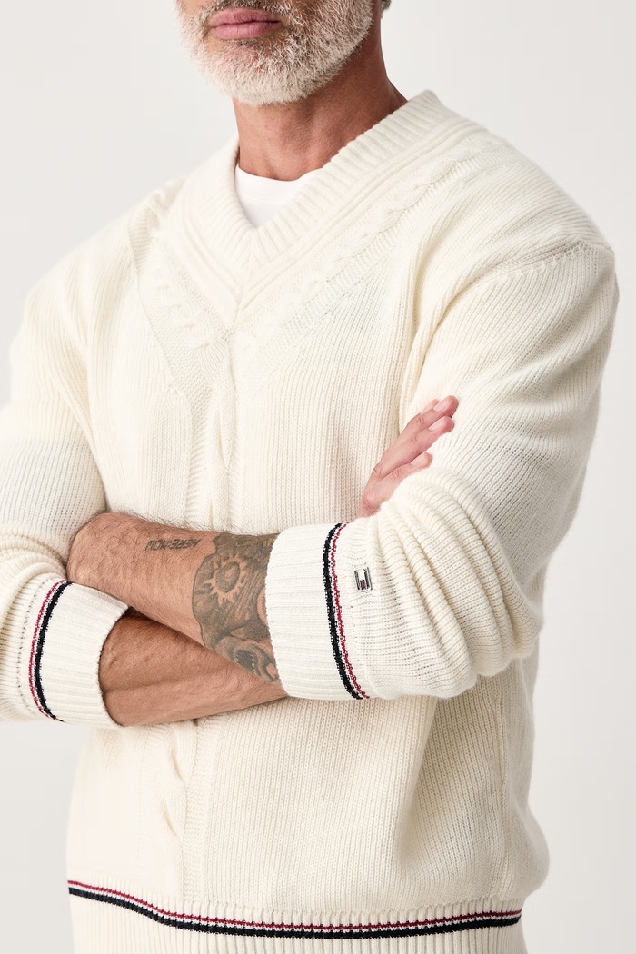 Odzież Tommy Hilfiger Sweter męski z wełną MW0MW45006 beżowy