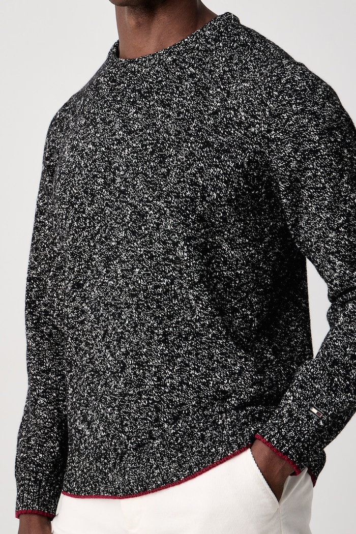 Sweter męski z wełną Tommy Hilfiger MW0MW44708 czarny