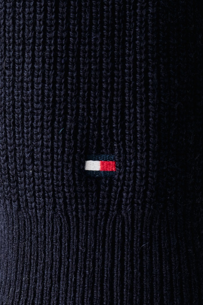 Πουλόβερ ανδρικό με πρόσμιξη μαλλιού Tommy Hilfiger σκούρο μπλε MW0MW42531